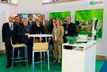Slovak ambassador in France, Mr. Igor Slobodnk during his visit in stand of company JAVYS, a. s., at the WNE in Paris, with Mr. Anton Masr, Vice-Chairman of the Board of Directors, temporarily authorized to act as a CEO.