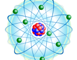 Stavba atómu – schematický obrázok atómu kyslíka.